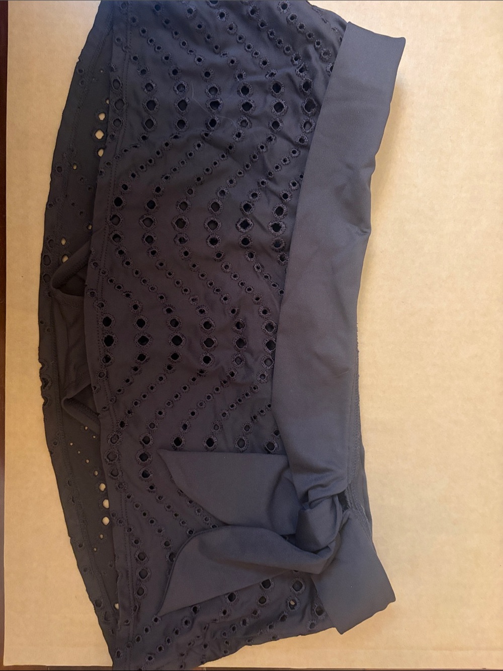 Brown Eyelet Halter Tankini with Skirted Bottom - Picture 5 of 7